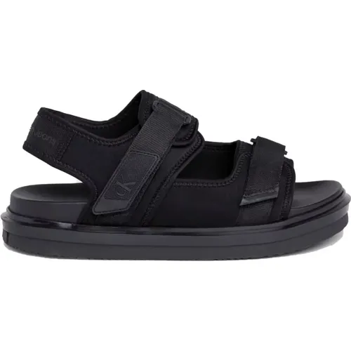 Velcro Flat Sandals for Men , male, Sizes: 9 UK, 7 UK, 10 UK, 8 UK - Calvin Klein Jeans - Modalova