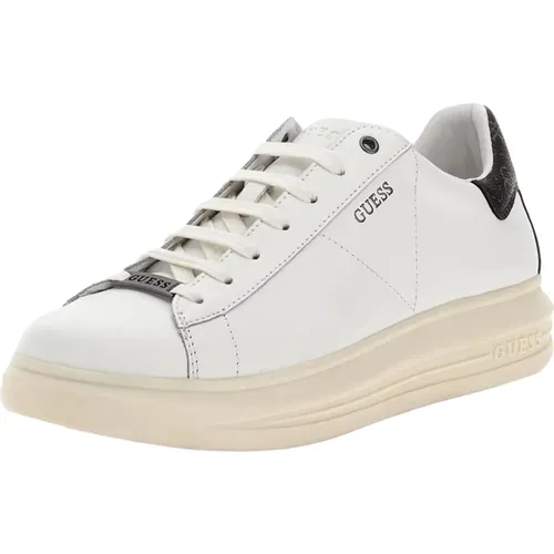 Weiße Ledersneakers , Herren, Größe: 41 EU - Guess - Modalova