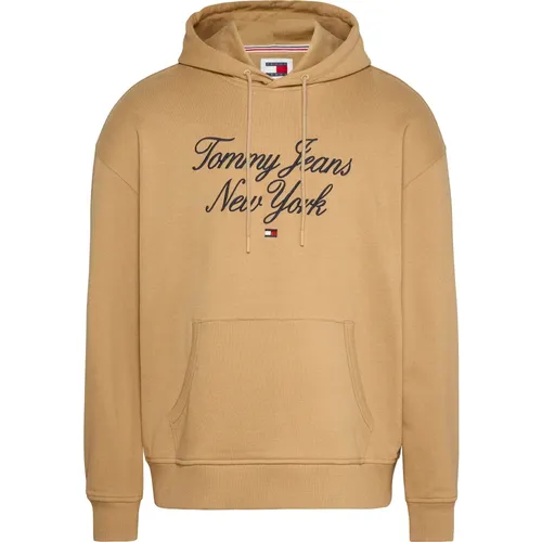 Klassischer Beiger Pullover , Herren, Größe: XS - Tommy Jeans - Modalova