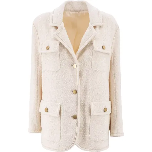 Lorenzo Serafini Ivory Tweed Jacket , female, Sizes: XS - Philosophy di Lorenzo Serafini - Modalova