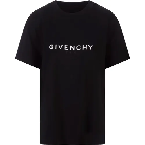 Schwarzes T-Shirt mit 4G-Logo , Damen, Größe: M - Givenchy - Modalova