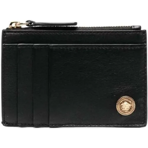 Wallet with Zip Card Case , male, Sizes: ONE SIZE - Versace - Modalova