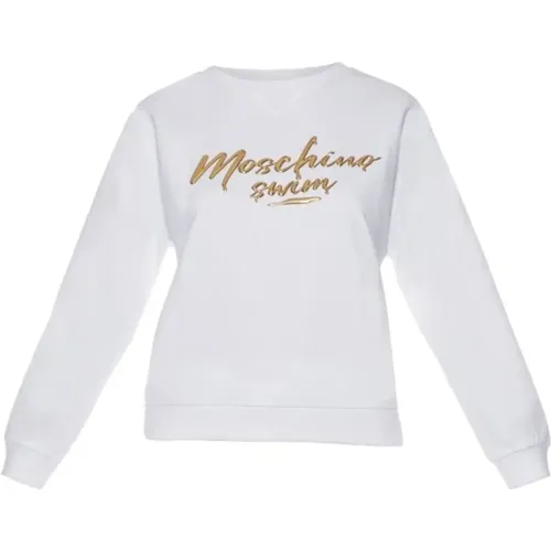 Long Sleeve Sweatshirt with Gold Swim Logo , female, Sizes: L, S, M - Moschino - Modalova
