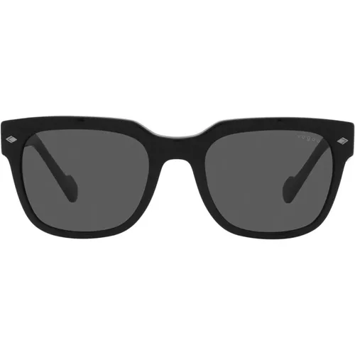 Schwarze Acetat-Sonnenbrille mit Grauen Gläsern , Damen, Größe: 54 MM - Vogue - Modalova
