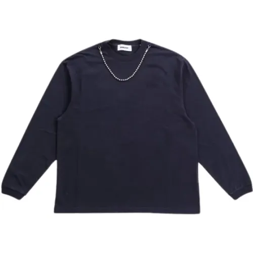 Navy Chain Crewneck T-shirt , male, Sizes: S - Ambush - Modalova