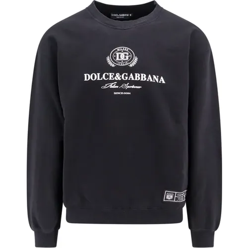 Logo Baumwoll Sweatshirt Crew-neck Langarm - Dolce & Gabbana - Modalova
