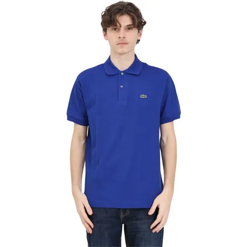 Blaues Polo-Shirt mit Krokodil-Logo , Herren, Größe: L - Lacoste - Modalova