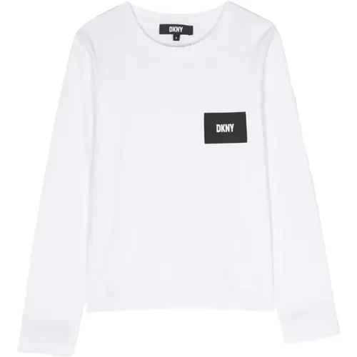 Weiße Baumwoll-T-Shirt Moderner Stil - DKNY - Modalova