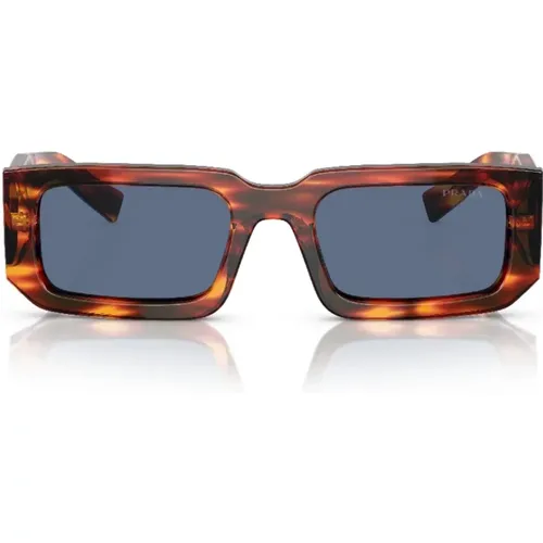 Radica Gestreifte Sonnenbrille Blau Dunkel - Prada - Modalova