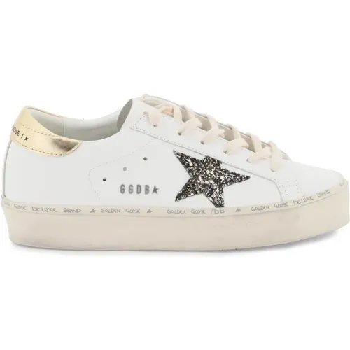 Glittered Hi Star Leather Sneakers , female, Sizes: 4 UK - Golden Goose - Modalova