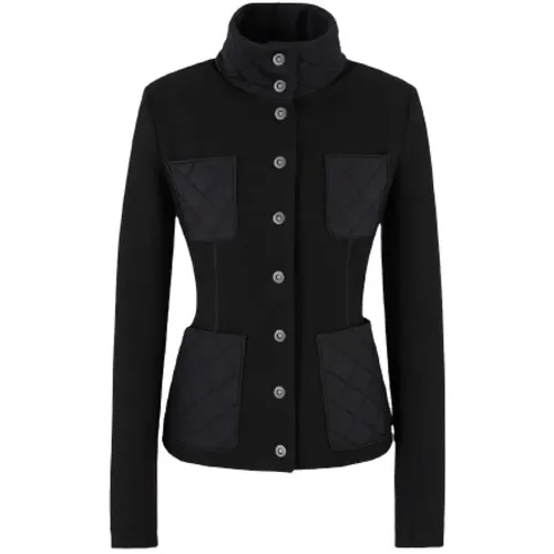 Matelassé Stehkragen Jacke Schwarz - Giorgio Armani - Modalova