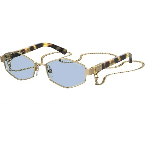 Geometrische Metallsonnenbrille mit Havana-Acetat-Bügeln - Marc Jacobs - Modalova