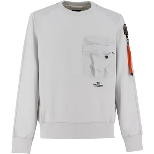 Modernes Crewneck Sweatshirt mit orangem Reißverschluss , Herren, Größe: 2XL - Parajumpers - Modalova