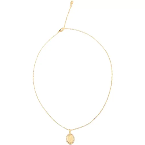 Luxury Gold Necklace with Crystals , female, Sizes: ONE SIZE - Dolce & Gabbana - Modalova