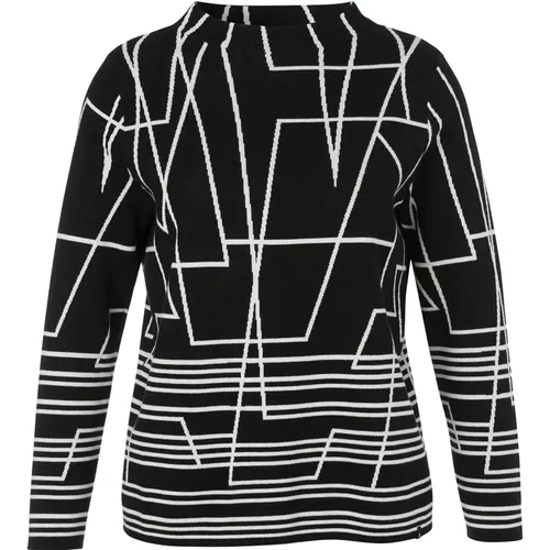 Jacquard Stehkragen Pullover , Damen, Größe: 3XL - Frapp - Modalova