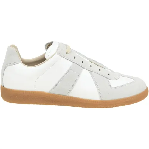 Weiße Wildleder Sneakers Ledersohle , Damen, Größe: 36 EU - Maison Margiela - Modalova