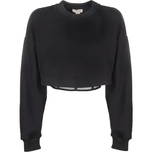Crop Sweatshirt , female, Sizes: M - alexander mcqueen - Modalova