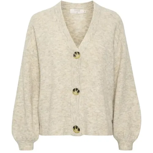 Oversized Strickjacke Hafer Melange - Cream - Modalova