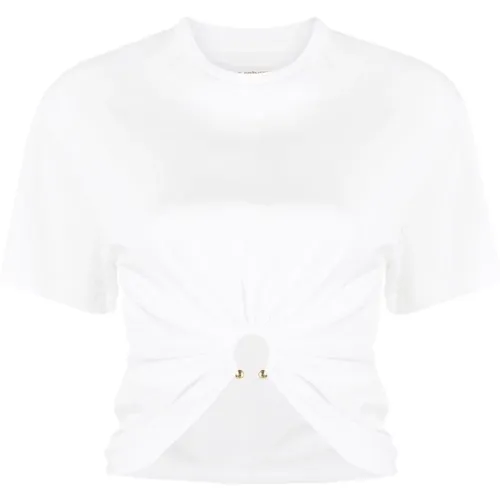 Weiße Top - Haut,Beige T-Shirts und Polos - Paco Rabanne - Modalova
