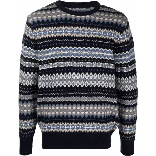 Blauer Fair Isle Pullover , Herren, Größe: XL - Barbour - Modalova