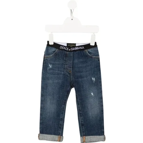Klassische Boyfriend Jeans mit elastischem Bund - Dolce & Gabbana - Modalova