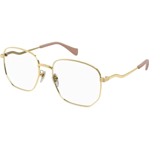 Goldene Brillenfassung , unisex, Größe: 56 MM - Gucci - Modalova