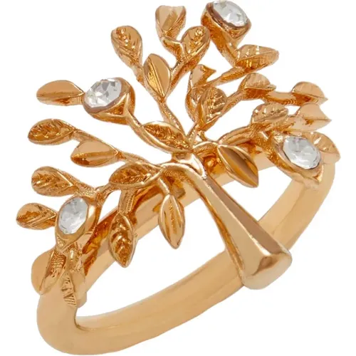 Crystal Metal Ring , female, Sizes: 56 MM, 54 MM - Mulberry - Modalova