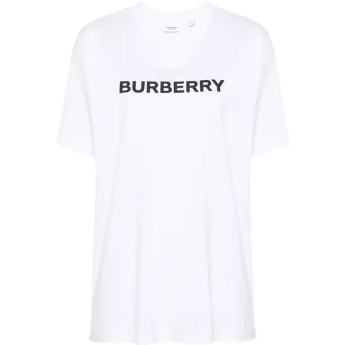 Logo Print Crew Neck T-shirts , female, Sizes: L - Burberry - Modalova