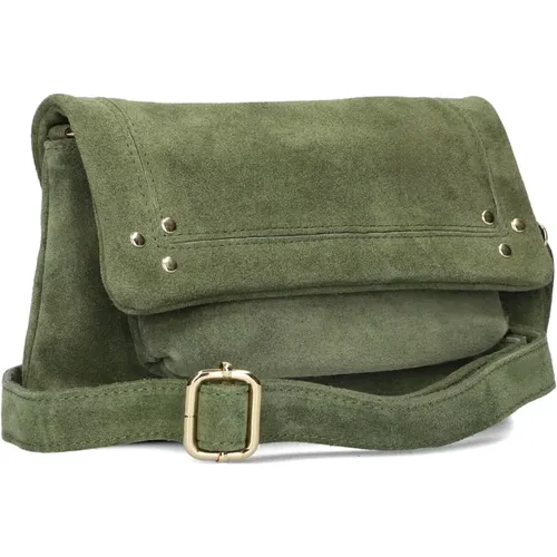 Grüne Wildleder Crossbody Schultertasche - Notre-v - Modalova