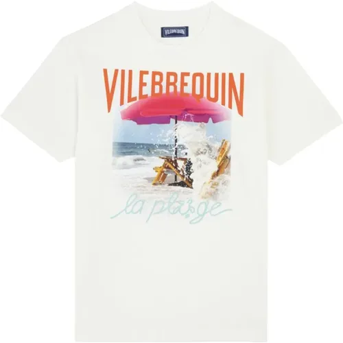 Strandwelle Baumwoll T-Shirt für Herren , Herren, Größe: L - Vilebrequin - Modalova