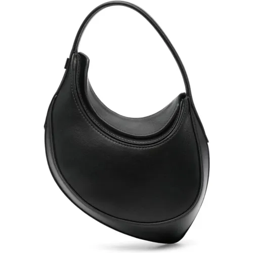 Schwarze Leder Curve-Edge Top-Griff Tasche - Mugler - Modalova