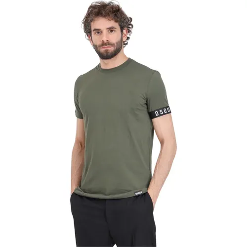 Taped T-Shirt Herren Dunkelgrün , Herren, Größe: L - Dsquared2 - Modalova