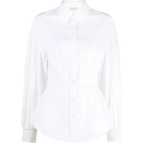 Cotton Shirt with Cocoon Sleeves , female, Sizes: 2XS - alexander mcqueen - Modalova