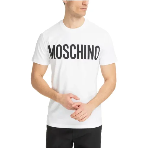 Patterned Logo T-shirt , male, Sizes: M, L - Moschino - Modalova