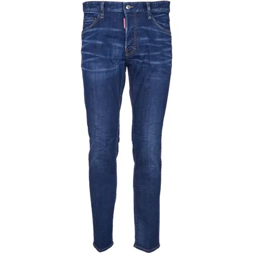 Blaue Denim Jeans Pinafore Metallverschluss , Herren, Größe: XL - Dsquared2 - Modalova