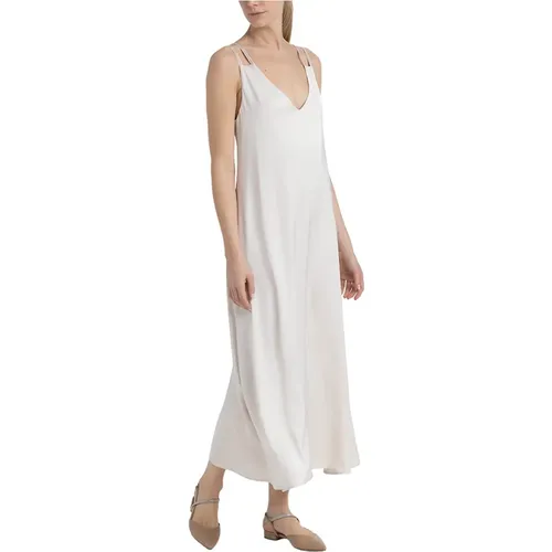 Viskose Satin langes Kleid , Damen, Größe: S - PESERICO - Modalova