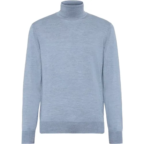 Merinowolle Polo Rollkragen Pullover , Herren, Größe: S - Boggi Milano - Modalova