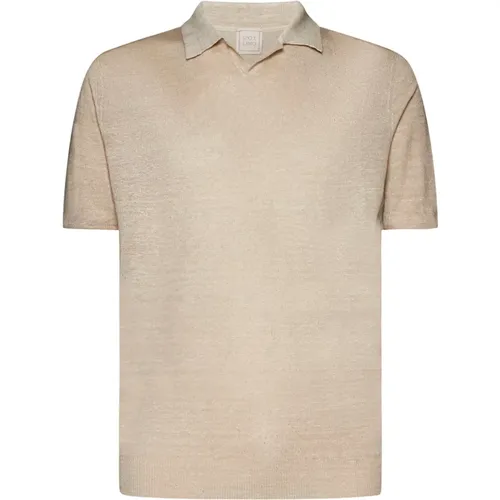 Linen Polo Shirts with Mélange Effect , male, Sizes: L - 120% lino - Modalova
