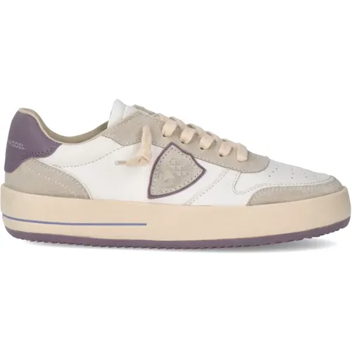 Schicke Violette Sneakers Damen , Damen, Größe: 40 EU - Philippe Model - Modalova