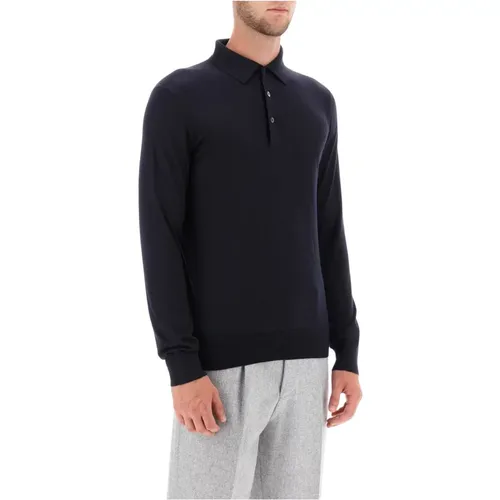 Luxury Cashmere Silk Polo Sweater , male, Sizes: M - Ermenegildo Zegna - Modalova