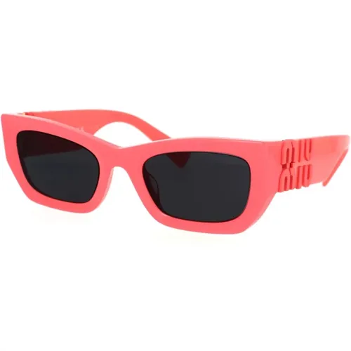 Oversize Rechteckige Sonnenbrille , Damen, Größe: 53 MM - Miu Miu - Modalova