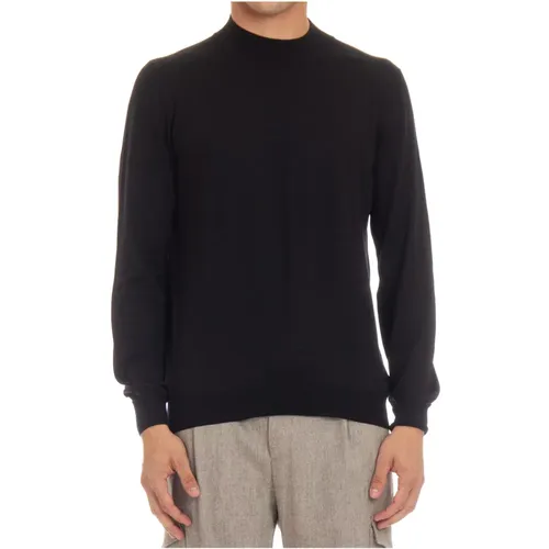 Schwarzer Wollrollkragenpullover , Herren, Größe: XL - Barba - Modalova