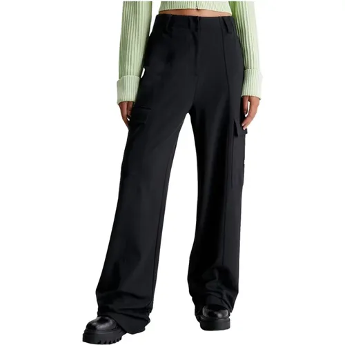 Schwarze Hose Eleganter Stil , Damen, Größe: S - Calvin Klein - Modalova