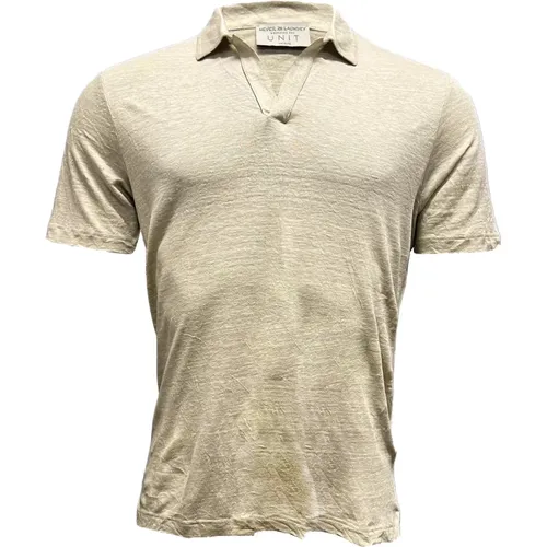 Sand Linen Polo Shirt , male, Sizes: XL, L, M - Gran Sasso - Modalova