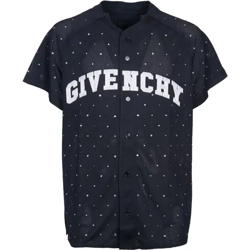 Polyester T-Shirt with Perforated Detail , male, Sizes: M - Givenchy - Modalova