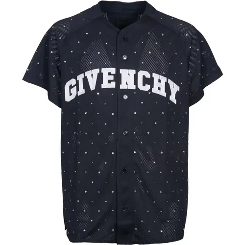 Polyester T-Shirt with Perforated Detail , male, Sizes: S, M - Givenchy - Modalova