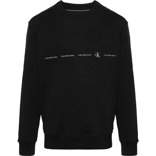 Schwarze Pullover für Männer , Herren, Größe: L - Calvin Klein Jeans - Modalova