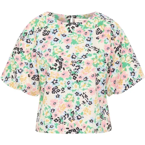 Grüne Bluse mit Mehrfarbigem Blumenmuster , Damen, Größe: XL - Part Two - Modalova