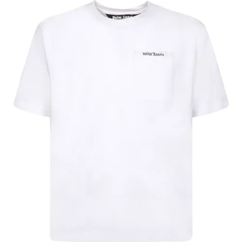Cotton T-Shirt with Pocket , male, Sizes: L, M, S - Palm Angels - Modalova