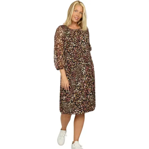 Animal Print Dress Dieppe.Au24 Style , female, Sizes: L, 2XL, XL - 2-Biz - Modalova